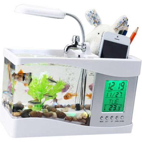 Mini Aquarium Lampe de Bureau avec Calendrier Perpétuel pour Chambre et Décoration de Bureau - AUTRES