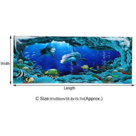 Papier Peint Aquarium PVC pour Décoration Fond de Mer 91x50 cm - AUTRES (1/5)