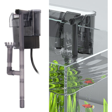 Filtre à Eau Extérieur Mince pour Aquarium Cascade Pompe Filtrante Mural Sans Huile 220V-AUTRES (1/5)