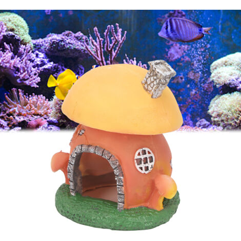 Décors Aquarium Château Champignon Réaliste en Résine pour Poissons - Cachette Artisanale pour Bocal de Poissons - Livraison avec Sachet à Bulles-AUTRES (1/5)