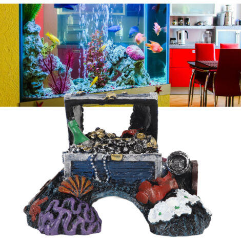 Décoration de Bureau Élégante en Forme de Coffret à Bijoux Bleu pour Aquarium - AUTRES (1/5)