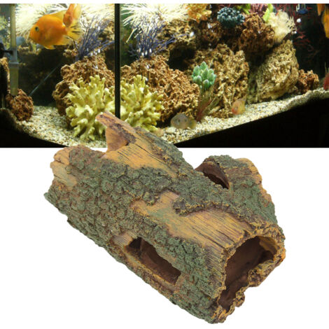 Décoration Aquarium Paysage en Résine avec Baril et Tronc d'Arbre pour Bioréacteur - Taille Grande -AUTRES (1/5)