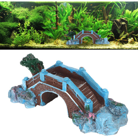 Décoration Aquarium Pont Arqué en Résine Bleu pour Paysagement - AUTRES