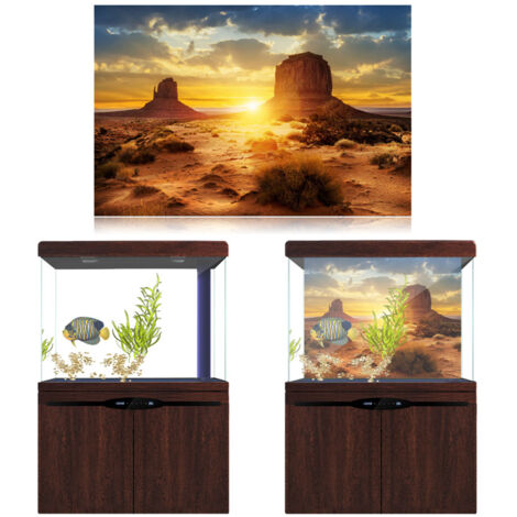 Panneau de Fond Aquarium PVC Épaissi Désert Jaune Décoration 122x46cm - AUTRES (1/4)