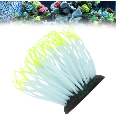 Accessoires d'Aquarium Corail Doux Artificiel Arbre Décoration pour Aquarium Ornements Anémones Jaunes-AUTRES (1/5)