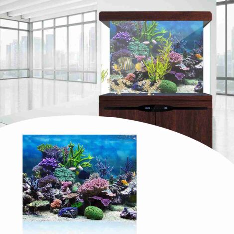 Panneau de Fond Aquarium PVC Épais pour Décoration Corail Marin 76x46cm - AUTRES (1/5)