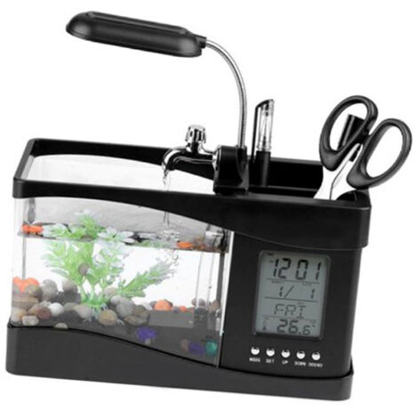 Mini Aquarium Lampe de Bureau avec Calendrier Perpétuel pour Chambre et Décoration de Bureau - AUTRES