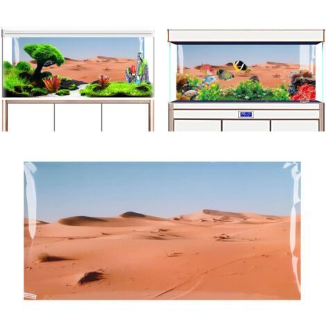 Papier Peint Aquarium 3D Désert PVC pour Décoration de Fond de Bac 122x50CM - AUTRES (1/5)