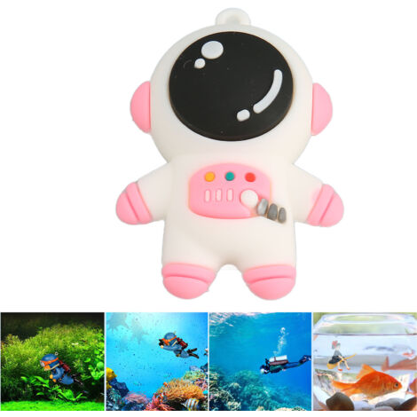 Décoration Aquarium Flottante Astronaute Mignon Accessoire de Fish Tank en Silicone Rose pour Aquariums et Piscines - AUTRES