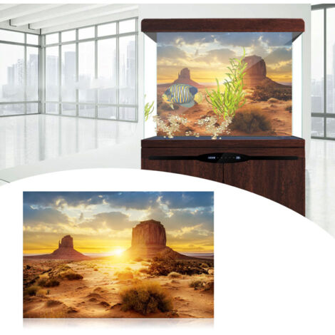 Panneau de Fond Aquarium PVC Épais Jaune Désert Décoration 122x50cm - AUTRES (1/5)