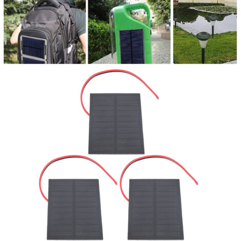 3 Ensembles de Petites Panneaux Solaires en Silicium monocristallin avec Câbles pour DIY Éducation Photovoltaïque (1/5)