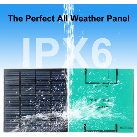 Panneau Solaire 3W 12V IPX6 Étanche 18.6% Efficacité Poly-Cristallin Laminate DIY pour Alimentation Extérieure Génération d'Énergie (1/2)
