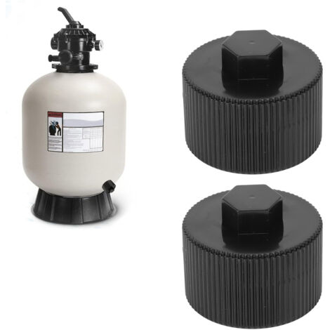 2 Ensembles de Bouchons de Vidange Filetage Intérieur DN40 Compatible avec Filtres à Sable pour Spas Modèles Sd 35 et Sd 40 Inclus Joints