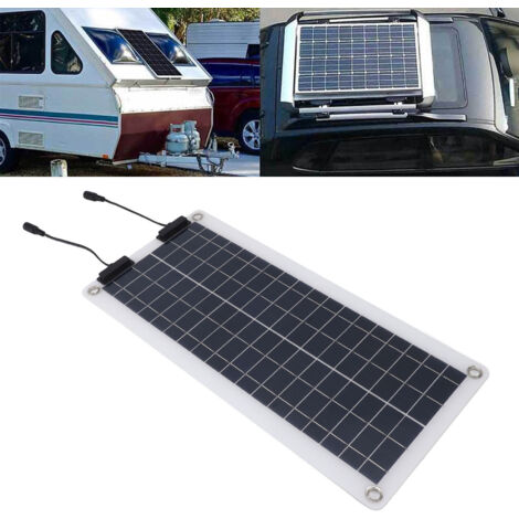 Panneau Solaire 30W Double Sortie avec Chargeur OBD et Pinces Batterie Rouge Noire (1/5)