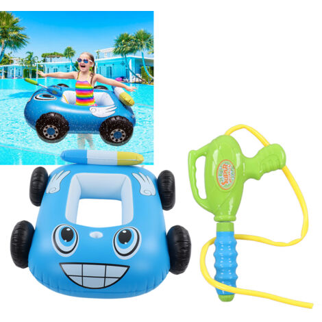 Jouet Gonflable Aquatique pour Enfants Voiture à Eau avec Pistolet Pulvérisateur Bumper Car Flottant Bleu Piscine (1/5)