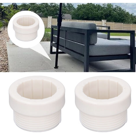 4 Pièces Adaptateurs Filetés pour Parasol de Piscine Stabilisateurs Blanc (1/5)