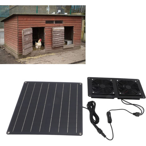 Panneau Solaire 20W Ventilateur d'Extraction avec Interrupteur Contrôle pour Niches de Chiens Extérieures Refroidissement-AUTRES