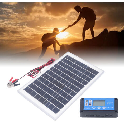 Panneau Solaire 50W avec Cadre, Câble de 3m et Contrôleur MPPT Étanche (1/5)