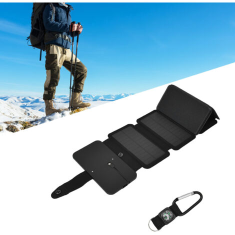 Chargeur Solaire Portable Pliable avec Batterie Externe - Idéal pour Camping et Randonnée-AUTRES (1/5)