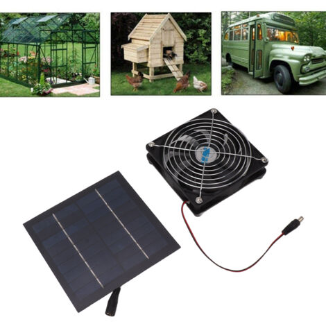 Ventilateur d'échappement solaire 20W 12CM pour camping-car, serre et maison de pét (1/5)