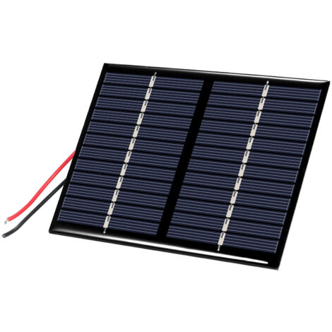 Panneau Solaire 1.5W 12V Étanche avec Câbles Rouge et Noir pour Projets DIY (1/3)