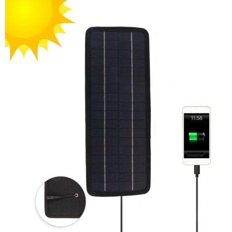 Panneau Solaire 10W 12V pour Voiture Charge OBD Anti-Décharge Kit (1/5)