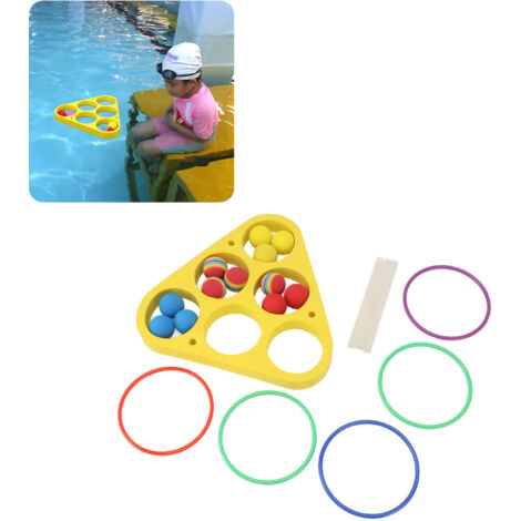 Jeu de Flottaison pour Piscine avec Anneaux Triangulaires et Balles en Mousse Colorées Ensemble de 12 Balles et 12 Cibles-AUTRES (1/5)