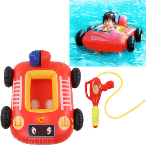 Jouet Gonflable Aquatique pour Enfants Voiture Pulvérisation d'Eau Piscine Rouge