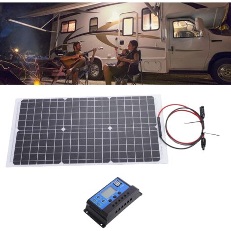 Panneau Solaire Semi-Flex 30W 18V 12V Mono-Cristallin avec Contrôleur 10A pour Génération d'Énergie Sol-AUTRES (1/5)