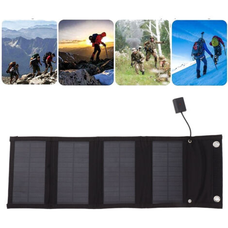 Panneau Solaire Portable 10W Étanche pour Extérieur Rechargeable Sac à Dos Pliable