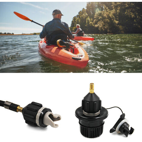 2 Pièces Adaptateur de Valve pour Paddle Board Gonflable Kayak Canoë Pompe à Air Universel Noir-AUTRES (1/5)