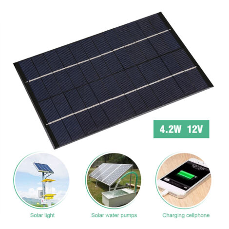 Panneau Solaire 4.2W 12V DIY Plaque de Silicium Polycristallin Haute Qualité pour Projets Énergétiques Autonomes-AUTRES (1/5)