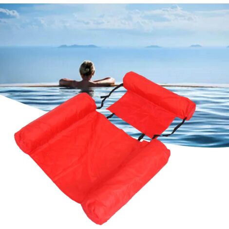 Chaise Flottante Pliante en PVC pour Été, Siège de Loisir Inflable pour Piscine, Rouge (1/5)