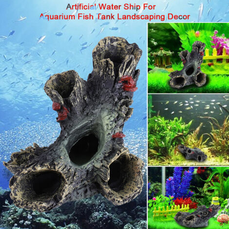 Décoration Aquarium en Bois Factice pour Paysage Sous-Marin avec Cachette Naturelle pour Poissons (1/5)