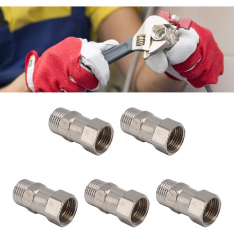 Lot de 5 Connecteurs Raccords Filetés Intérieurs en Acier Inoxydable pour Tuyaux de Plomberie G1/2-AUTRES (1/5)