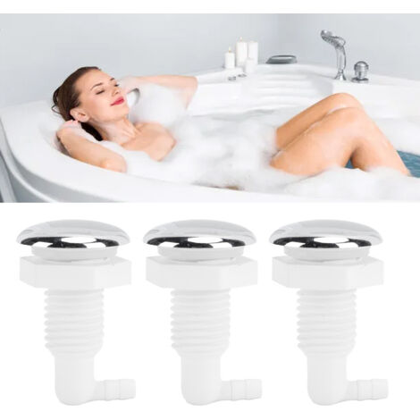 3 Pièces Ensemble de Buse de Bulles pour Bain Spa Accessoires de Baignoire Massage Jets de Surf