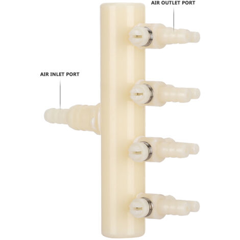 Vannes de Régulation pour Aquarium avec Pompe à Air et Robinet de Contrôle - Lot de 2 - 4 Têtes (1/5)