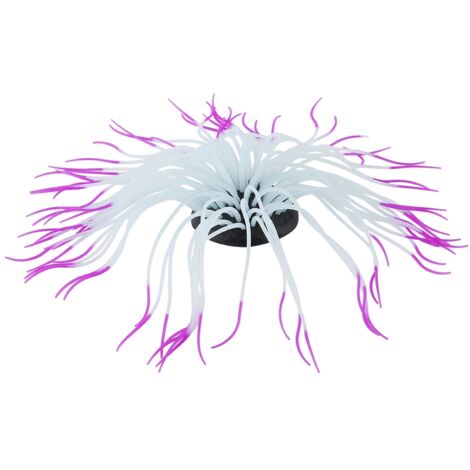 Décoration Aquarium Grand Corail Synthétique Lumineux Nuit Anémone (Violet) (1/5)