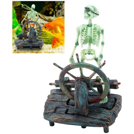 Décors Aquarium Marin Paysage avec Plongeur et Bateau Pirate pour Aquariophilie Décoration (1/5)