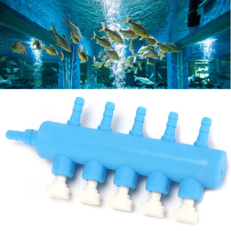 Accessoires pour Pompe à Air Aquarium Raccords Distributeur de Tuyau avec Robinet Répartiteur de Flux 1 à 5 Branches (1/5)