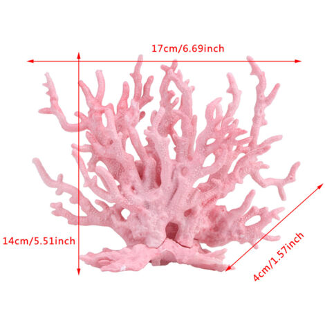 Herbe d'Aquarium Artificielle Souple Corail Rose Petit Modèle (1/5)