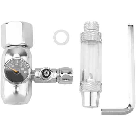 Ensemble CO2 pour Aquarium avec Régulateur de Pression Mini Compteur Précis Valve Anti-Retour Indicateur de Bulles G5/8 Argent (1/5)