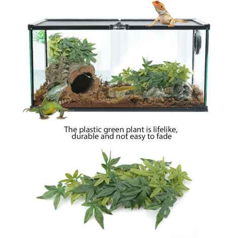 Aquarium Artificiel Plantes et Lianes pour Décoration de Terrarium - Imitation Feuilles d'Épipremnum 40cm (1/5)