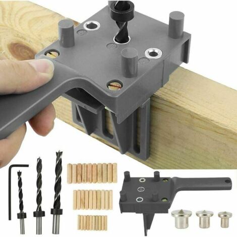 Kit de 41 gabarits perçage chevilles bois - Centrage précis pour trous 6/8/10 mm - Gris (1/4)