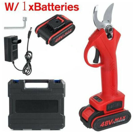 Sécateur sans fil 48 V - Batterie incluse - Rouge (1/4)
