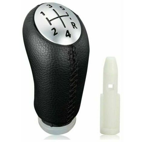 Pommeau de levier en cuir noir - Adaptateur pour Clio III, Megane 2 & Laguna 2003-09 (1/4)