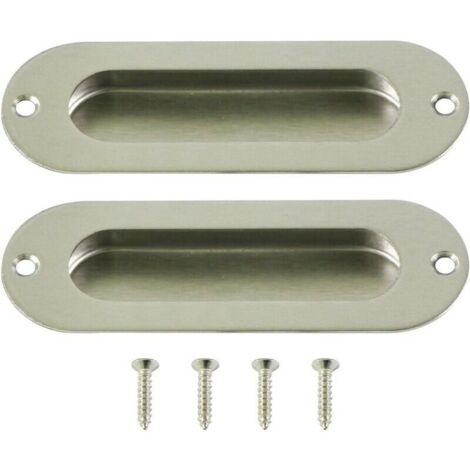 Lot de 2 poignées encastrées pour portes coulissantes en acier inoxydable - Design moderne et élégant (1/4)