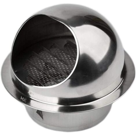 Grille de ventilation en acier inoxydable avec moustiquaire, diamètre 100 mm (1 pièce) (1/4)
