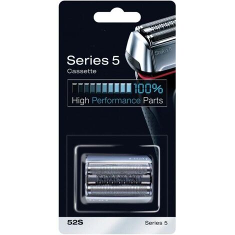 Tête de rasage de rechange 52S, compatible avec les rasoirs électriques Braun Series 5, couleur argentée-Produit compatible