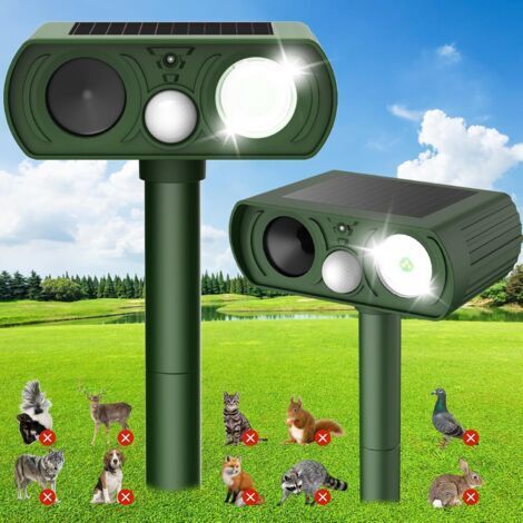 Protection solaire ultrason pour animaux, répulsif cerf étanche avec détecteur de mouvement, lot de 2 (1/5)